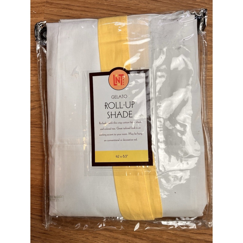 Roll Up Shade White With Yellow Ribbon Gelato Linens And Things 42"x63" Drape